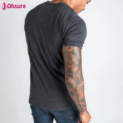 Leveranciers van groothandels in herenkleding Hoge kwaliteit heren katoenen T-shirt Aangepaste maat en logo Effen losvallende Gym heren T-shirt