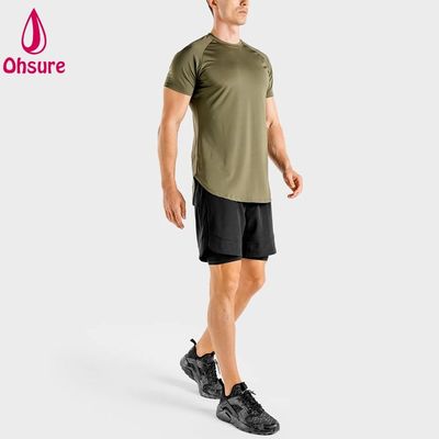 Nieuwe aankomst Lichtgewicht ademend Athletic Men Fitness Spandex Elastane Mensen Kleding T-shirts