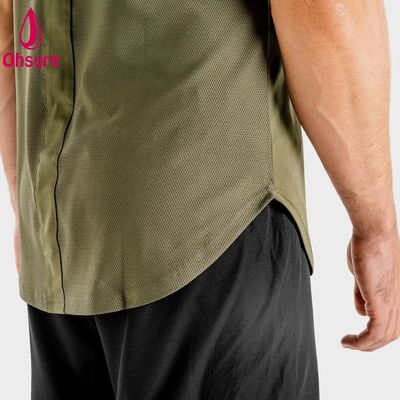 Nieuwe aankomst Lichtgewicht ademend Athletic Men Fitness Spandex Elastane Mensen Kleding T-shirts