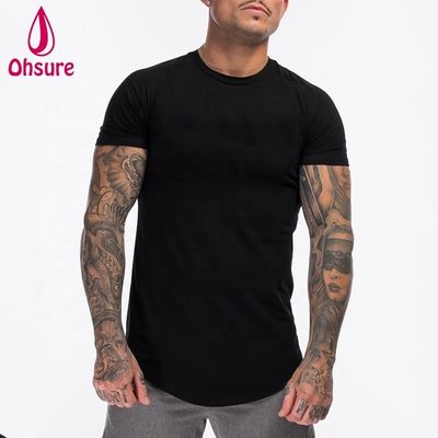Custom Katoen Spandex Fitness Heren Gym T-shirt Kleding Legergroen Korte Mouw Effen Workout T-shirt Heren