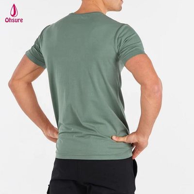 Hete Verkoop Sport Heren T-shirt 95% Katoen 5% Spandex Training T-shirt Lifestyle Top Heren Korte Mouw Gym T-shirt