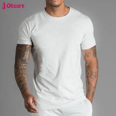 Nieuwe Casual Heren Sportkleding Fitness Gym Kleding Effen T-shirt T-shirt Bamboe Getailleerd Gym Shirt Custom Sport T-shirt