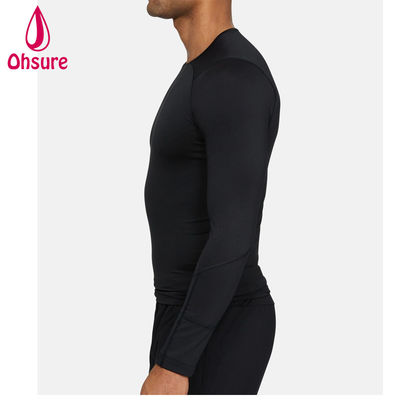Hot Sale Groothandel Gym Wear Slim Fit Mensen Compressie Shirt Mannen Sport Wear Mensen Long Sleeve T-shirts Jersey Blank Casual O-neck