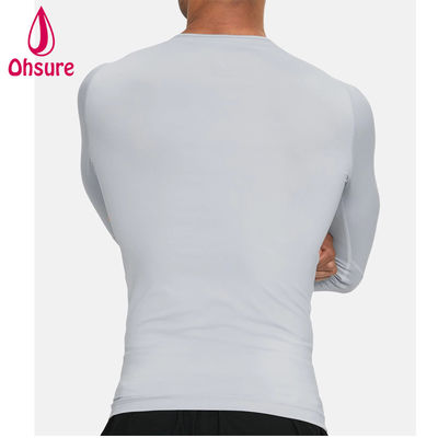 Hot Sale Groothandel Gym Wear Slim Fit Mensen Compressie Shirt Mannen Sport Wear Mensen Long Sleeve T-shirts Jersey Blank Casual O-neck