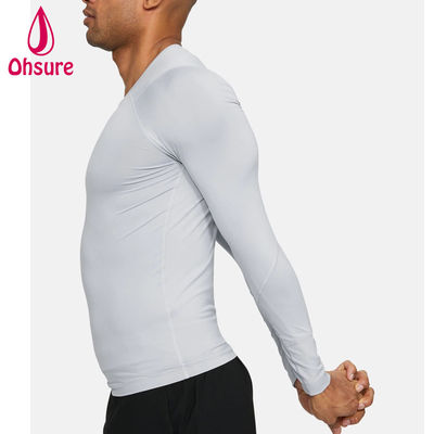 Hot Sale Groothandel Gym Wear Slim Fit Mensen Compressie Shirt Mannen Sport Wear Mensen Long Sleeve T-shirts Jersey Blank Casual O-neck