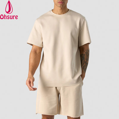 Mode zomer 100% katoen oversize fit crew nek lichtgewicht sport t-shirts voor mannen