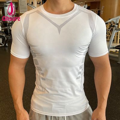 Korte mouw Nauwsluitend Zweetabsorberend T-shirt Groothandel Custom Nieuw Design Heren Sport Gym Hardlopen Sport Casual Geweven