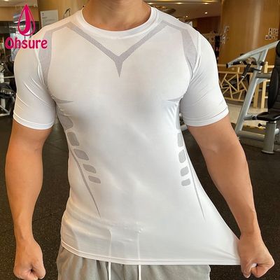 Korte mouw Nauwsluitend Zweetabsorberend T-shirt Groothandel Custom Nieuw Design Heren Sport Gym Hardlopen Sport Casual Geweven