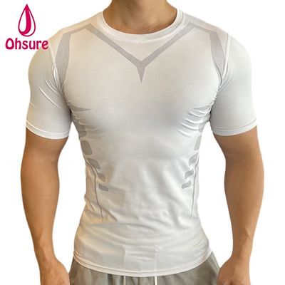Korte mouw Nauwsluitend Zweetabsorberend T-shirt Groothandel Custom Nieuw Design Heren Sport Gym Hardlopen Sport Casual Geweven
