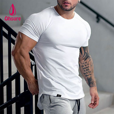 Ohsure Aanpassen Met Logo Custom Pattern Groothandel Mode Hoogwaardige Witte Casual Over Size Sport Cotton Man T-shirt