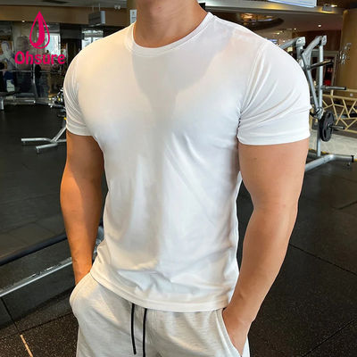Ohsure Mensen Zomer Kortmouw T-shirt Koud zijde gerecycled hoogwaardige Xylitol katoen Custom Private Logo Gym T-shirts voor mannen