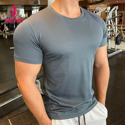 Ohsure Mensen Zomer Kortmouw T-shirt Koud zijde gerecycled hoogwaardige Xylitol katoen Custom Private Logo Gym T-shirts voor mannen