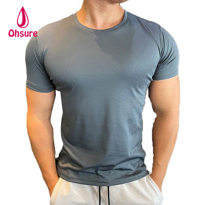 Ohsure Mensen Zomer Kortmouw T-shirt Koud zijde gerecycled hoogwaardige Xylitol katoen Custom Private Logo Gym T-shirts voor mannen