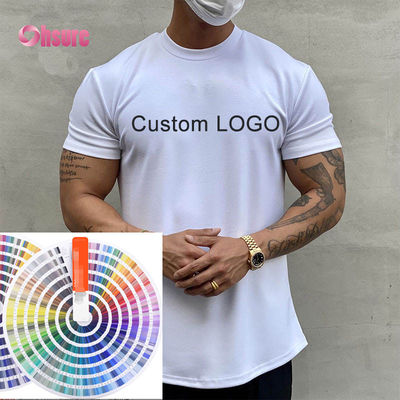 Aanpassen mannen sportkleding gym mode baggy sportkleding groothandel casual gedrukte gym t-shirts voor mannen