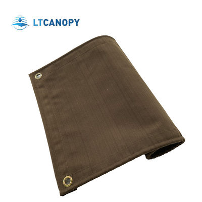 Litong Op Maat Gemaakte Ademende Waterbestendige Organische Siliconen Gecoate Canvas Tent Vrachtwagen Luifel Bruine Kleur Canvas