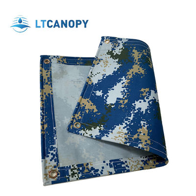 Litong Groothandel Waterdicht Canvas Stof Verf Blauw Camouflage Organisch Silicium Canvas Tarpaulin