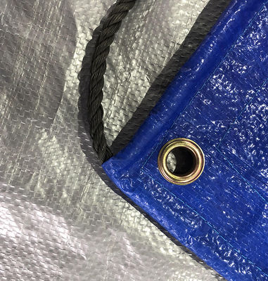 Litong Blauw-zilveren PE-zeildoek Lichtgewicht Vrachtafdekking Blauw-oranje Bagagetas 150 g/m² Waterdichte Zeildoeken