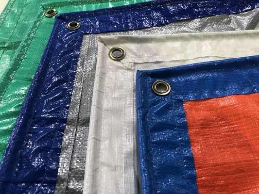 Litong Blauw-zilveren PE-zeildoek Lichtgewicht Vrachtafdekking Blauw-oranje Bagagetas 150 g/m² Waterdichte Zeildoeken