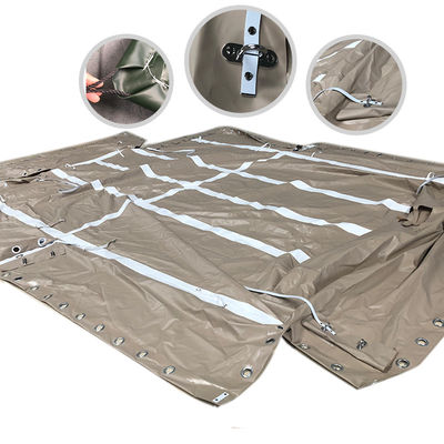 Litong China Fabriek Khaki Voertuig Cover Groothandel Zware Tarps PVC Gecoat Zeildoek Vrachtwagen Cover