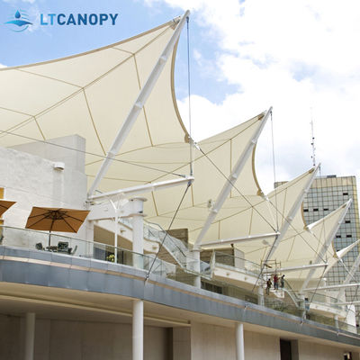 Groothandel Buitenlandschap Tensile Canopy Paraplu Stof Sterkte Membraanstructuur Looppad Stof Tensile Structuur