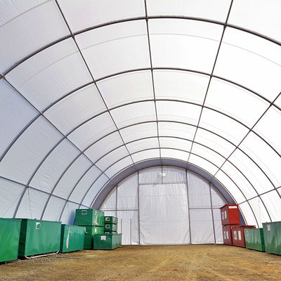 Op maat gemaakte buiten waterdichte luifel PVC stof Poly Tunnel Shipping Container Shelter
